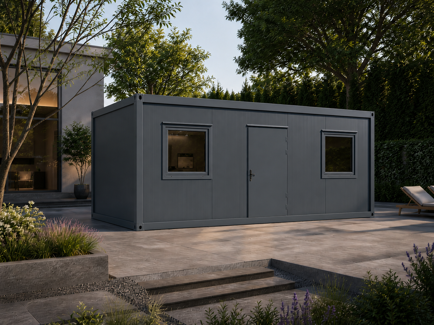 Villex Nero-Line Bürocontainer in Anthrazit
